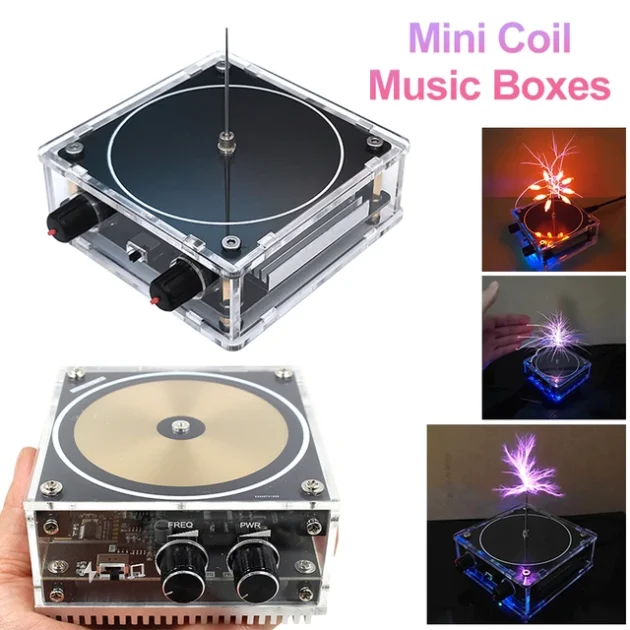 Box musicale Tesla Bluetooth, boîte à musique, haut-parleur AC110-240V 120W, tension, générateur d'arc électrique